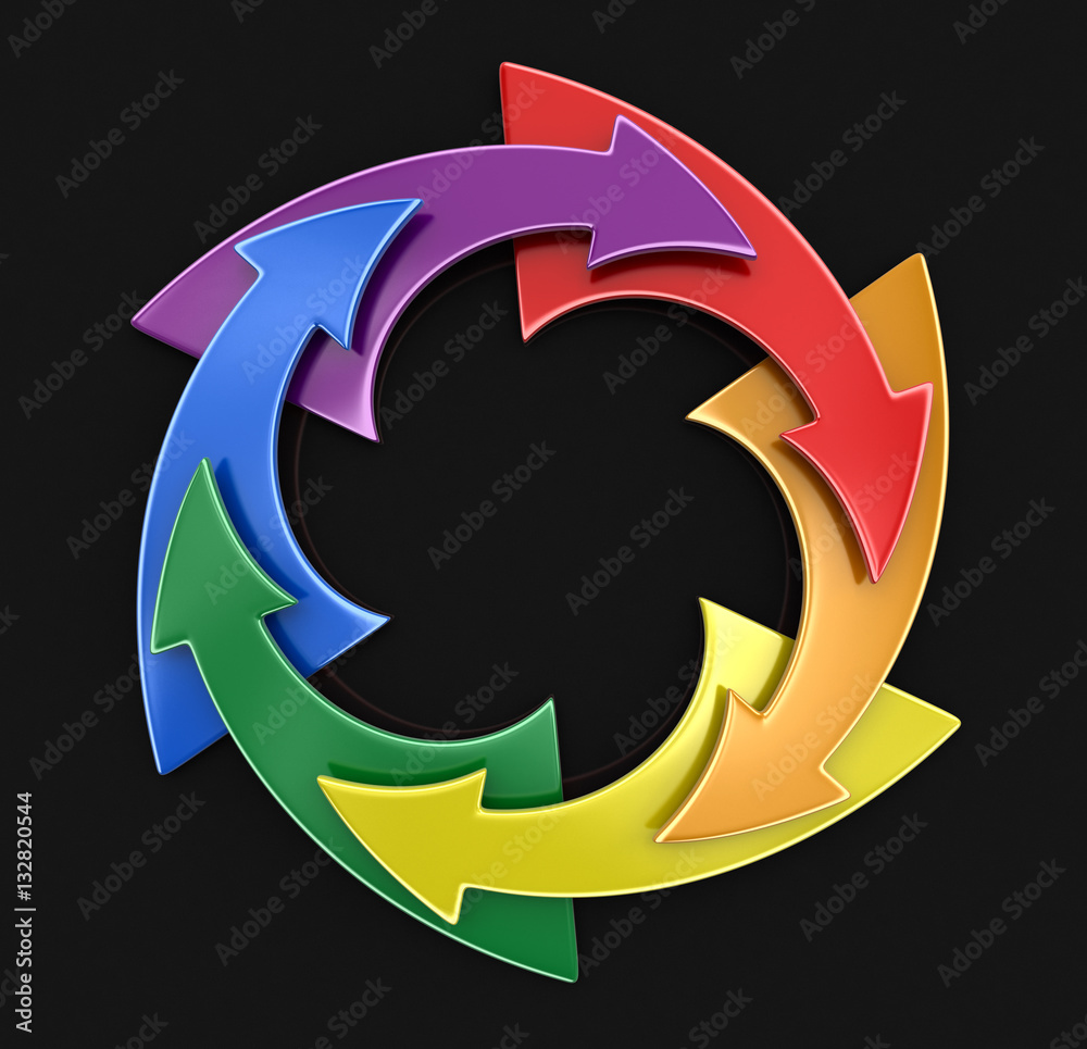 Poster color circular graph. image with clipping path