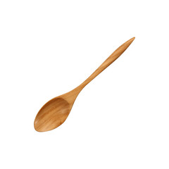 Wooden spoon on white background