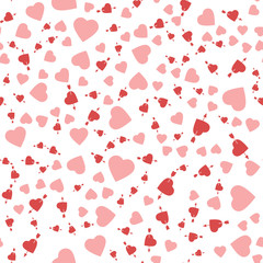 Seamless background with different colored hearts for valentines