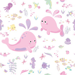 Sea Pattern modern style delicate color.