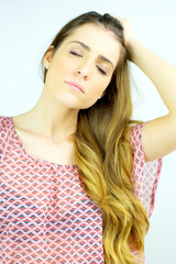 Fototapeta premium Gorgeous woman with strong headache