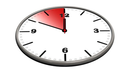 10 to 12 clock - time to act concept isolated on white