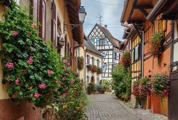 Street in Eguisheim, Alsace, France