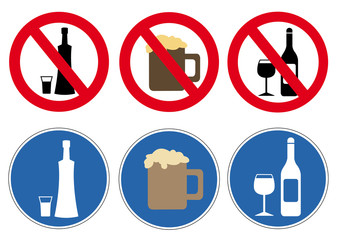 Schildersammlung Alkohol