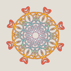 Vector vintage Mandala sign frame. Vintage decorative elements. Oriental pattern