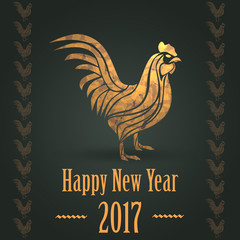Fototapeta na wymiar Rooster Chinese new year 2017 Green
