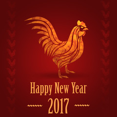 Fototapeta na wymiar Rooster Chinese new year 2017 Red