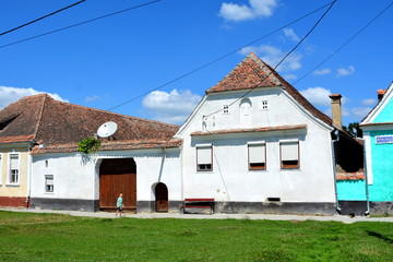 Typical house in the village Crit-Kreutz, Transylvania. The villagers started building a...