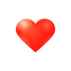Fototapeta na wymiar Red valentine heart isolated on white background. Vector illustration.