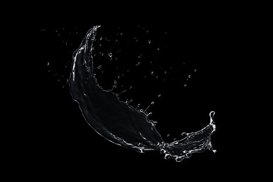 water splash isolated on black background