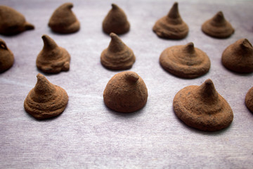 Homemade chocolates truffles