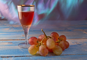 Simple elegant still life on theme of winemaking.