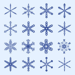 Snowflakes and icicles winter vector set