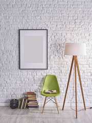 modern decoration with chair and lamp objects