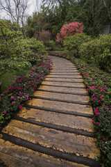 wood alley in a park in Suzhou, China
