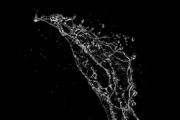 water splash isolated on black background