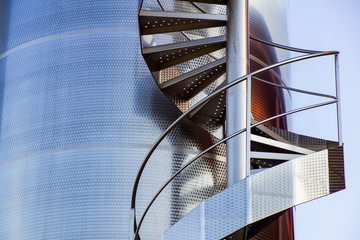 fire exit staircase on a silo building
