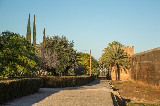 Park utanf&ouml;r by med ringmur