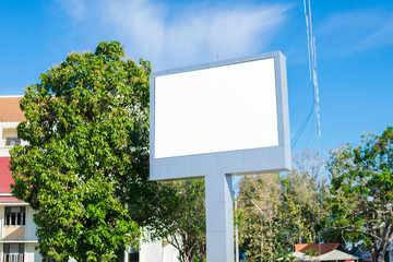 blank billboard near road