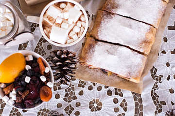 strudel and winter decor