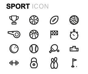 Vector line sport icons set