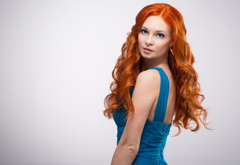 young woman with red hair.