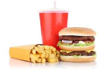 Doubleburger Double Burger Hamburger Menü mit Pommes Frites Get