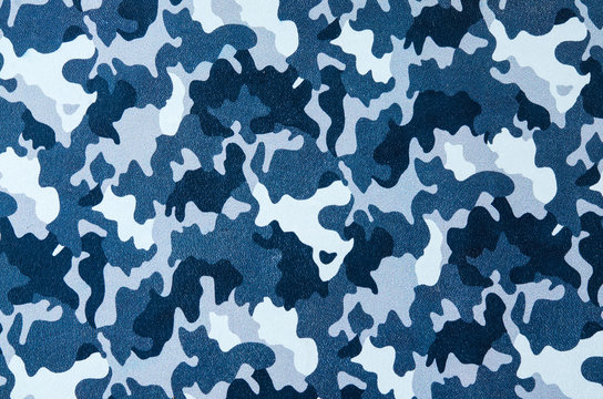 Blue camouflage pattern leather texture closeup. Use for backgro