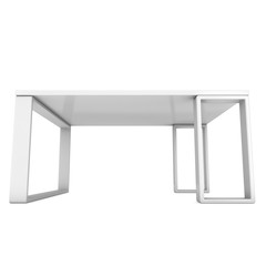 White Table. 3D render isolated on white. Platform or Stand Illustration. Template for Object Presentation.