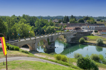 Fototapeta premium View of the village of Navarrenx in the Pyrenees