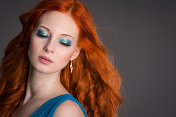 young woman with red hair.