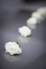 Beautiful wedding flowers car decoration