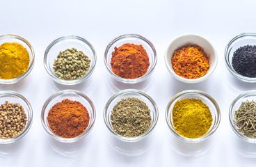 Different kinds of spices and herbs