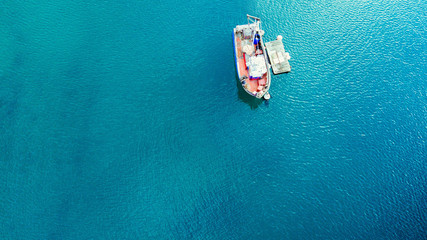 Fischerboot aus der Luft