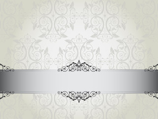 Luxury floral wallpaper with scroll vector illustrator, can be scaled to any size without loss of resolution