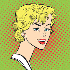 Pretty young blonde smiling	