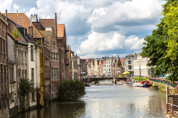 Canal in the old town in Gent