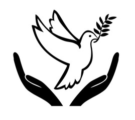 Peace Offer Concept. Symbol and appeal to achieve a peaceful solution