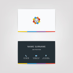U Simple Alphabet Business Card Using For Business or personal