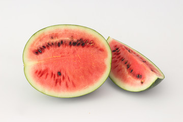 Watermelon red on a white background.
