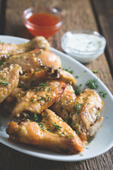 Pieces of fried chicken