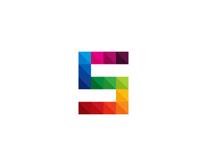 Initial Letter S Square Pixel Logo Design Element