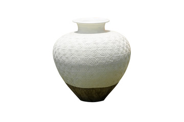 Vintage ceramic pot isolated