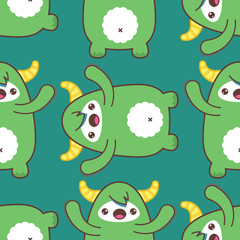 Cartoon yeti seamless pattern. Vector illustration