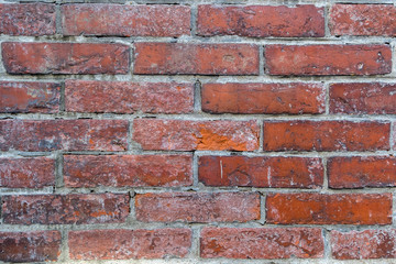 Grunge red brick wall texture background.