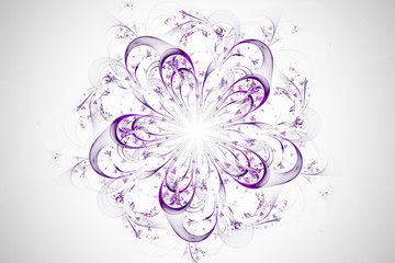 Decorative fractal abstract flower on white background.3D render