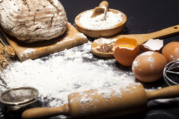 Ingredients and utensils for the preparation of bakery products