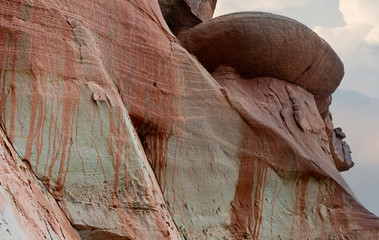 Unusual natural sculpture turned by wind from sandstone.