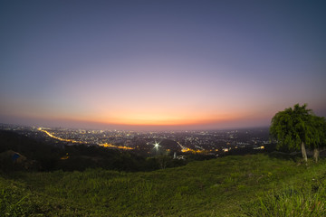 Obraz premium sunset over Hat Yai District, Thailand