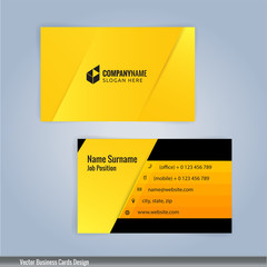 Yellow and Black modern business card template, Illustration Vector 10